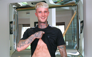 Straight Ripped Stud Harry Wanks his Big Uncut Cock & Shoots a Thick Load! 