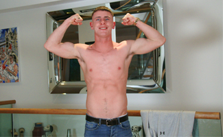 Straight Rugby Lad George Shows his Muscular Body & Wanks his Uncut Cock & Cums Everywhere!