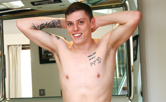 Straight Rugby Player Patrick Wanks his Uncut Cock & Pumps his Ass with a Dildo & Cums Loads!