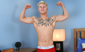 Straight Young Blond Craig gets his 1st Man Handling & his Big Uncut Cock Shoots Cum Everwhere!