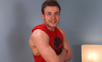 Straight Young Muscle Stud Lewis gets his 1st Manhandling and Squirts Loads of Cum!