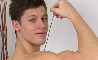 Straight Young Personal Trainer Jaden & his Rock Hard Uncut Rocket Cock!