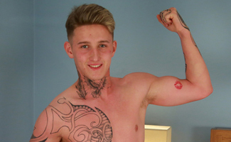 Straight Young Pup Lachlan Shows Off His Fit Body and Hard Uncut Cock!