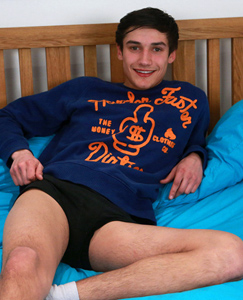 Englishlads.com: Tall Young Straight Pup Charlie & his Over Sized Very Erect 9 Inch Uncut Cock!