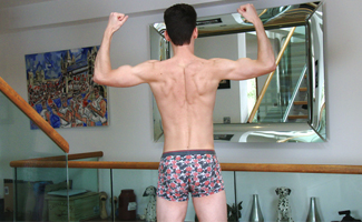 Ultra-Lean MMA Fighter Alex Wanks his Thick Uncut Cock & Shoots a Big Load of Jizz all over Himself!