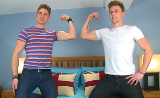 Video of Marc's Photo Shoot - Young Straight Muscular Lad gets his 1st Man Blow Job!
