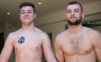 Young Hairy Straight Rufus Fitzroy Wanks his 1st Cock & Jack Harper's Uncut Cock gets a Good Work Out!