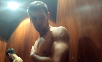 Young & Horny Lad Joel has a Risky Wank at the Gym & Cums in the Changing Rooms!