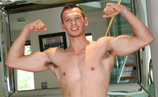Young & Muscular Straight Lad Clayton Wanks his Hard Uncut Cock & Shoots Loads of Cum Everywhere!