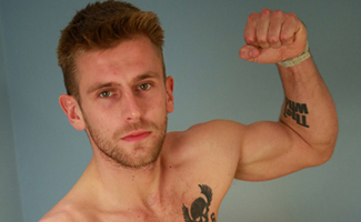 Young Pup Jenson Shows us his Muscles & Big Uncut Throbbing Erection!