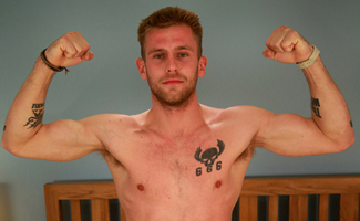 Young Pup Jenson Shows us his Muscles & Big Uncut Throbbing Erection!