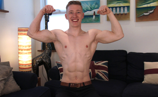Young Straight Blond Hunk Tom Reveals His Ripped Body and Ultra Big Uncut Cock!