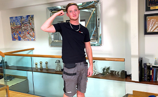 Young Straight Electrician Wanks his Rock Hard Uncut Cock & Cums Using his Tools!