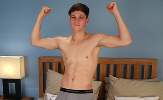 Young Straight Footballer John Shows off his Lean Body & Chunky Uncut Cock!