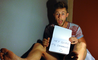 Young Straight Hunk Cameron Wanks his Big Uncut Cock Whilst in a Shared Hostel Abroad!
