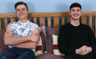 Young Straight Lad Charlie's 1st Man Wank with Jack's Thick Uncut Cock & Jack Cums Over His Shoulder! 