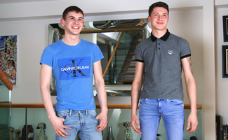 Young Straight Marco's First Man Wank & Suck & it's Lucky Dominic Who Plays with his Big Uncut Cock!