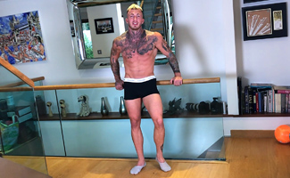 Young Straight & Muscular Nathan Shows off his Body & Wanks his Cock & Shoots his Load!