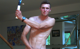 Young Straight Pup Otto Shows His Sporty Tall Body and Lovely Long Uncut Cock!