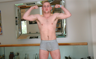 Young Straight Stud Ned Shows off his Muscular Body & Wanks his Uncut Cock! 