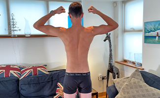 Young Straight & Tall Teen Shows off his Lean Body & Wanks his Big Uncut Cock & Cums Everywhere!  