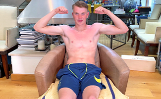 Young Straight Teen Wanks his Big Meaty Uncut Cock & Squirts loads of Cum Everywhere! 