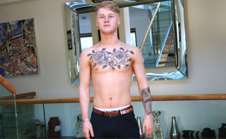 Young Straight & Very Fit Blond Lad Craig Wanks his Big Uncut Cock & Shoots a Load of Cum!