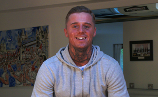 Young Tall Footballer Freddy Schols Strips & Shows his Big Muscles & Long Uncut Cock!