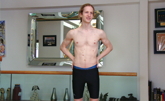 Young Tall & Slim Swimmer Shows off his Lean Body & Wanks his Long Thick Uncut Cock!
