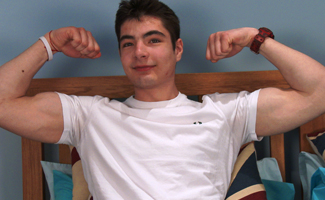 Young, Tall, Toned, Uncut and Straight - Toni gets his 1st Manhandling!